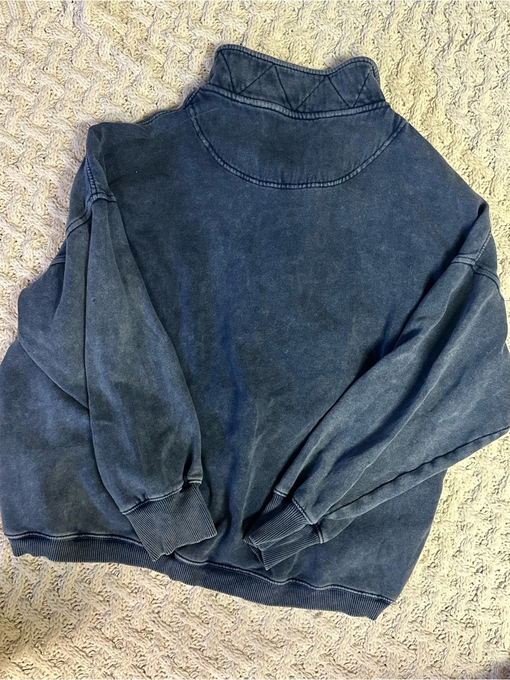 aerie womens Washed Indigo Zip-Snap Sweater - Picture 3 of 3